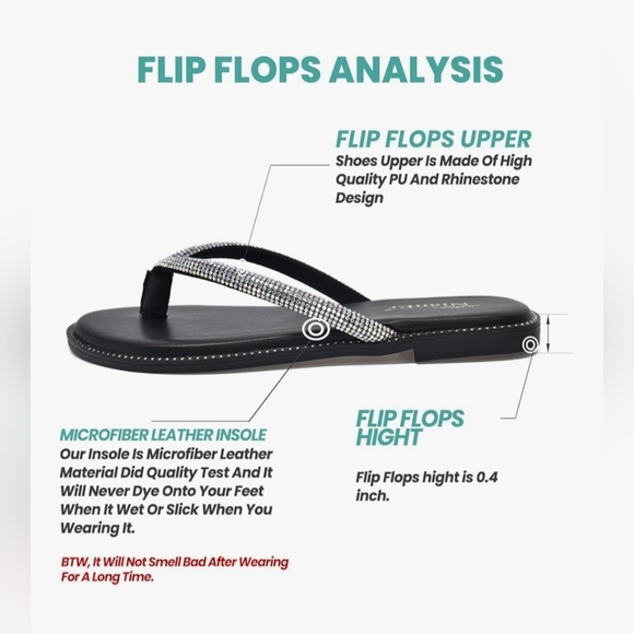 NianEr Womens Microfiber Leather Sparkly Dress Flip Flops #871 - Picture 12 of 12